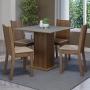 CONJUNTO MESA 4 SILLAS RUSTIC/GRIS/BEIGE