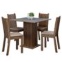 MESA 4 SILLAS RUSTIC/GRIS/SINTÉTIC BEIGE