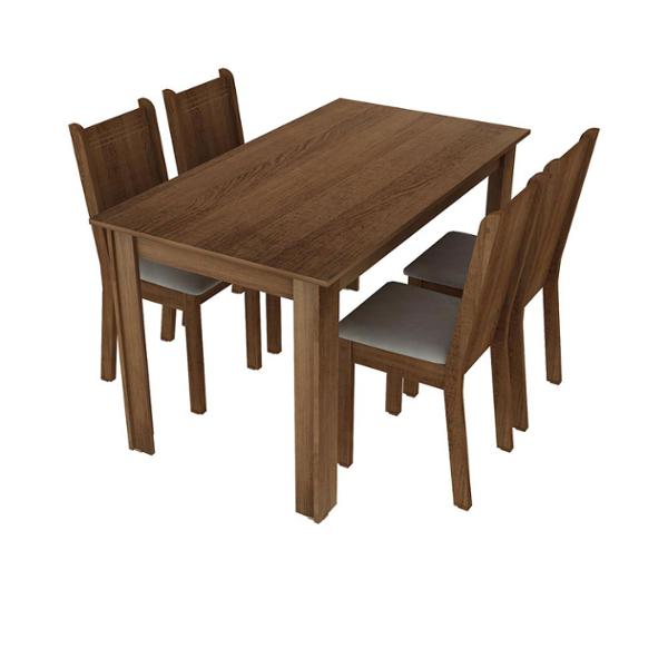 MESA 4 SILLAS RUSTIC/SINTÉTICO BEIGE
