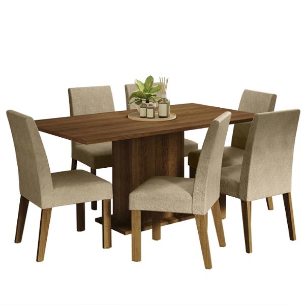 CONJUNTO COMEDOR 6 SILLAS RUSTIC