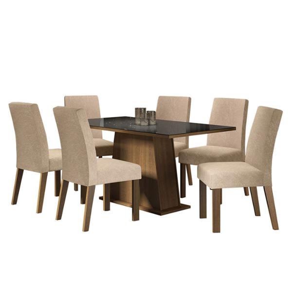 COMEDOR 6 SILLAS RUSTIC/NEGRO/IMPERIAL