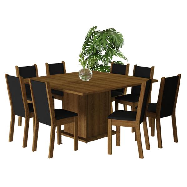 COMEDOR 8 SILLAS RUSTIC/NEGRO