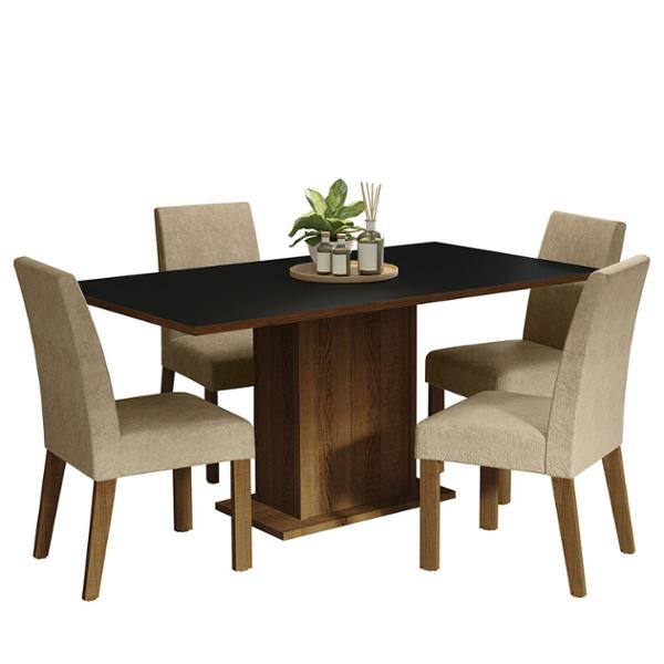 COMEDOR 4 SILLAS RUSTIC/NEGRO/IMPERIAL