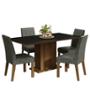 SET DE COMEDOR CON 4 SILLAS RUSTIC/NEGRO