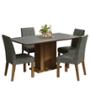 SET DE COMEDOR CON 4 SILLAS RUSTIC/PLATA