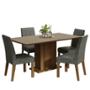 SET DE COMEDOR CON 4 SILLAS RUSTIC/CREMA/PLATA