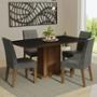 SET DE COMEDOR CON 4 SILLAS RUSTIC/NEGRO/PLATA