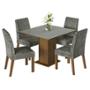 SET DE COMEDOR DE 4 SILLAS RUSTIC/PLATA KARINA MADESA