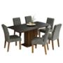 SET DE COMEDOR 6 SILLAS RUSTIC/NEGRO/PLATA