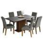 SET DE COMEDOR DE 6 SILLAS RUSTIC/PLATA HANNA