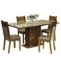 SET DE COMEDOR DE 4 SILLAS VIDRIO CREMA/BEIGE