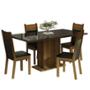 SET DE COMEDOR DE 4 SILLAS VIDRIO NEGRO/RUSTIC MADESA