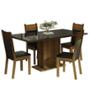 SET DE COMEDOR DE 4 SILLAS VIDRIO NEGRO/RUSTIC GRETA