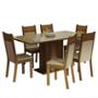 MESA 6 SILLAS VIDRIO CREMA/RUSTIC MADESA