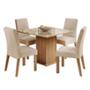 MESA 4 SILLAS VIDRIO RUSTIC/CREMA MADESA
