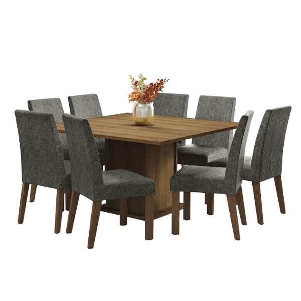 MESA 8 SILLAS RUSTIC/PLATA MADESA