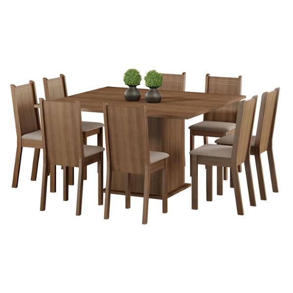 MESA 8 SILLAS RUSTIC/BEIGE MADESA
