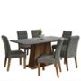 MESA 6 SILLAS RUSTIC/GRIS/PLATA MADESA