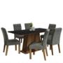 MESA 6 SILLAS RUSTIC/NEGRO/PLATA MADESA