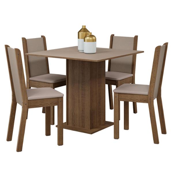 MESA 6 SILLAS RUST./PLATA MADESA