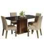 COMEDOR AVRIL MADESA VIDRIO 4 SILLAS