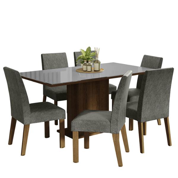 MESA 6 SILLAS NEGRO ALEXIS MADESA