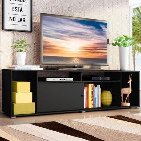 MUEBLE PARA TV PARA 65 PULGADAS MDP NEGRO 180 X 50 X 32 CM