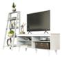 RACK 65 PULGADAS UDINE + ESTANTE BLANCO MADESA