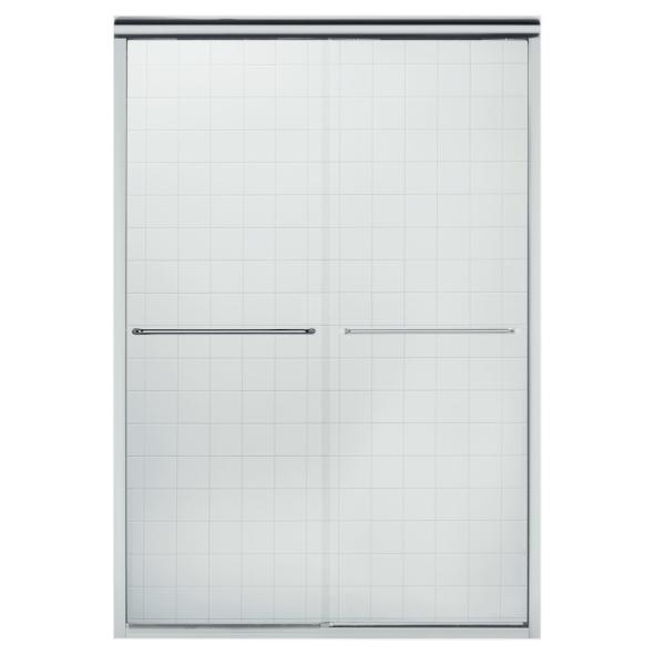 CANCEL PARA BAÑO CORREDIZO SIN MARCO VIDRIO TEMPLADO TRANSPARENTE 121 X 178 CM ALUMINIO