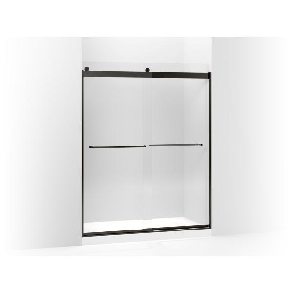 CANCEL PARA BAÑO CORREDIZO PERFIL NEGRO VIDRIO TRANSPARENTE 151 X 188 CM ALUMINIO