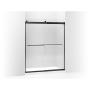 CANCEL PARA BAÑO CORREDIZO PERFIL NEGRO VIDRIO TRANSPARENTE 151 X 188 CM ALUMINIO