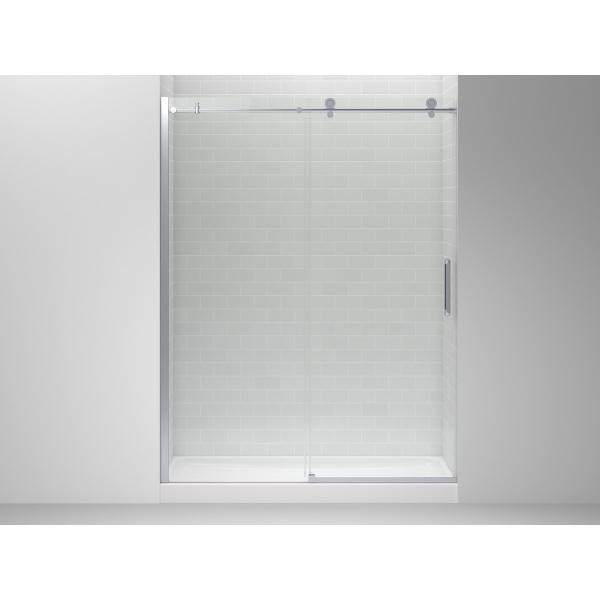 CANCEL PARA BAÑO CORREDIZO SIN MARCO VIDRIO TEMPLADO TRANSPARENTE 198 X 206 CM ALUMINIO