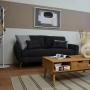 SOFÁ 3 PLAZAS BOHO POLIÉSTER 183 X 81 X 90 CM GRIS OSCURO CON COJINES