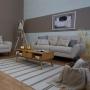 SOFÁ 3 PLAZAS BOHO FIJO POLIÉSTER 183 X 81 X 90 CM BEIGE CON COJINES