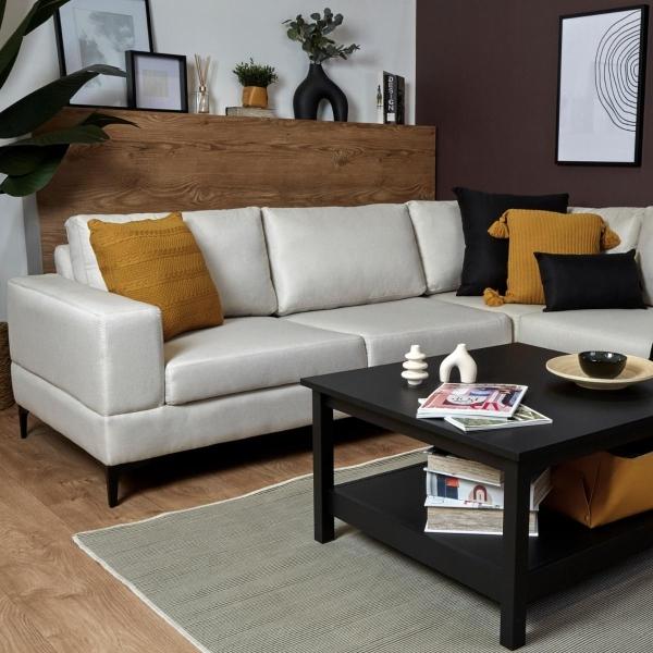 SOFÁ SECCIONAL NIAGARA TELA 260 X 240 X 73 CM BEIGE