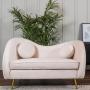 SOFÁ BEAN TERCIOPELO 150 CM BEIGE CON COJINES