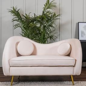 SOFÁ BEAN TERCIOPELO 150 CM BEIGE CON COJINES