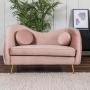 SOFÁ 2 PLAZAS BEAN TERCIOPELO 150 CM ROSA CON COJINES