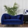 SOFÁ 2 PLAZAS BEAN TERCIOPELO 150 CM AZUL CON COJINES