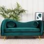SOFÁ 3 PLAZAS BEAN TERCIOPELO 185 CM VERDE CON COJINES