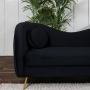 SOFÁ 3 PLAZAS BEAN TERCIOPELO 190 CM NEGRO CON COJINES