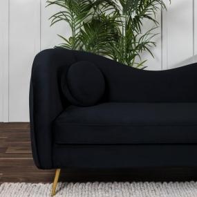 SOFÁ 3 PLAZAS BEAN TERCIOPELO 190 CM NEGRO CON COJINES