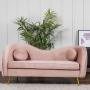 SOFÁ 3 PLAZAS BEAN TERCIOPELO 190 CM ROSA CON COJINES