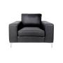 SILLÓN FIJO 1 PERSONA NIAGARA POLIÉSTER NEGRO Y PLATA