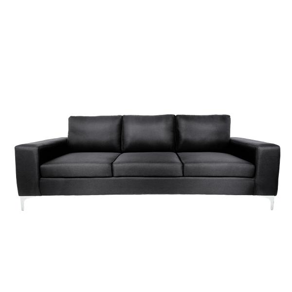 SOFÁ 3 PLAZAS NIAGARA POLIÉSTER 220 X 95 X 73 CM NEGRO SIN COJINES