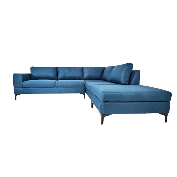 SOFÁ SECCIONAL NIAGARA LADO DERECHO POLIÉSTER 260 X 240 X 73 CM AZUL SIN COJINES