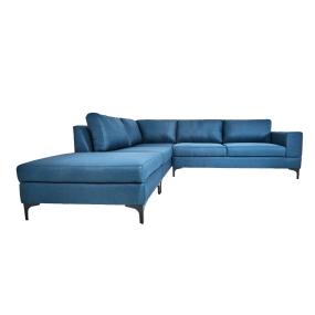 SOFÁ SECCIONAL NIAGARA TAPIZADO EN POLIÉSTER 260 X 240 X 73 CM AZUL SIN COJINES