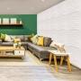 SOFÁ SECCIONAL NIAGARA EN ESCUADRA POLIÉSTER 260 X 240 CM GRIS CLARO SIN COJINES