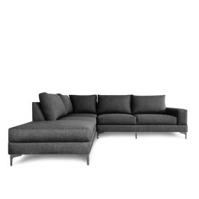 SALA ESQUINERA SOFÁ SECCIONAL NIAGARA POLIÉSTER 260 X 240 CM GRIS OSCURO