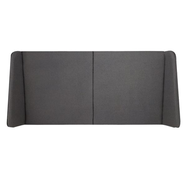 CABECERA MATRIMONIAL DE MADERA GRIS OSCURO TAPIZADA LISA PARA RECÁMARA